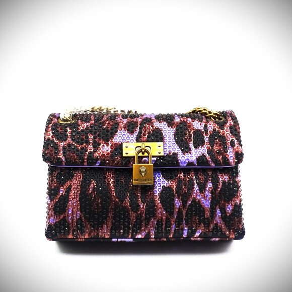 KURT GEIGER Mini Brixton Crystal Satin Crossbody Bag in Light/ Pastel Purple - Picture 5 of 11